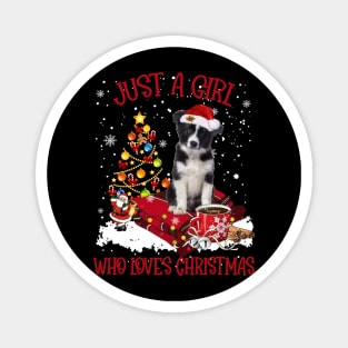 Border Collie Just A Girl Who Loves Christmas Magnet